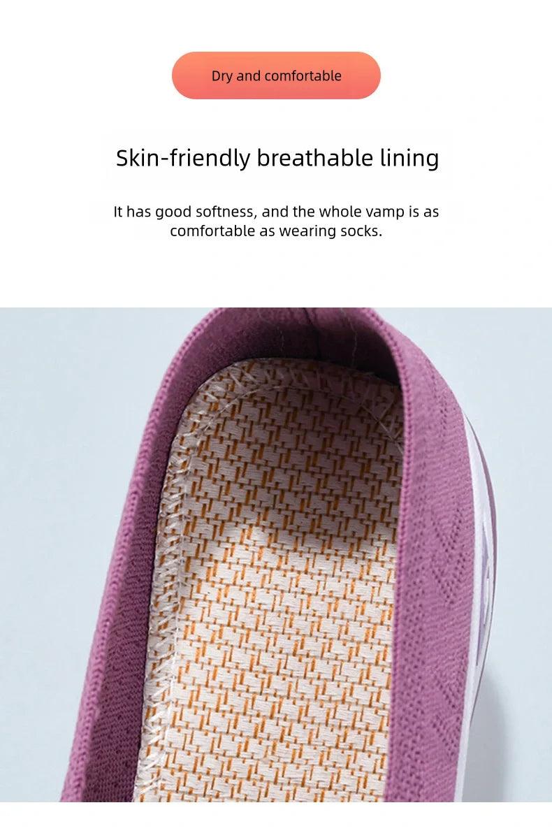 Women's shoes Solid Color Breathable Sneakers casual sneaker/women's summer sneakers Low-top Knitted Casual Shoes Mom Shoes