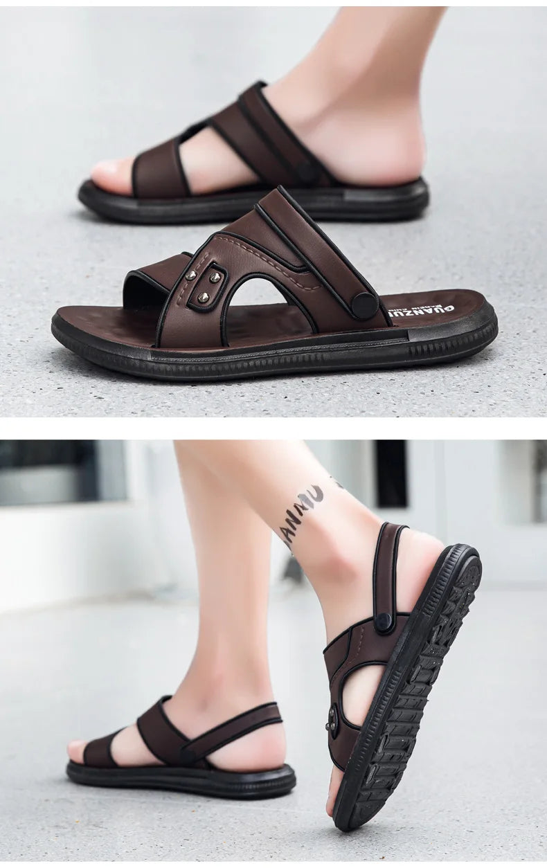 Summer Men Sandals Open Toe Flat Men's Casual Shoes Outdoor/Walking Sandals for Men Beach Shoes hombre Men slippers