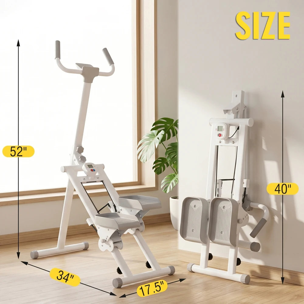 Stair Stepper Machine, Vertical Climber w/ LCD Display/Compact Cardio Step Trainer for Full-Body Home Workouts