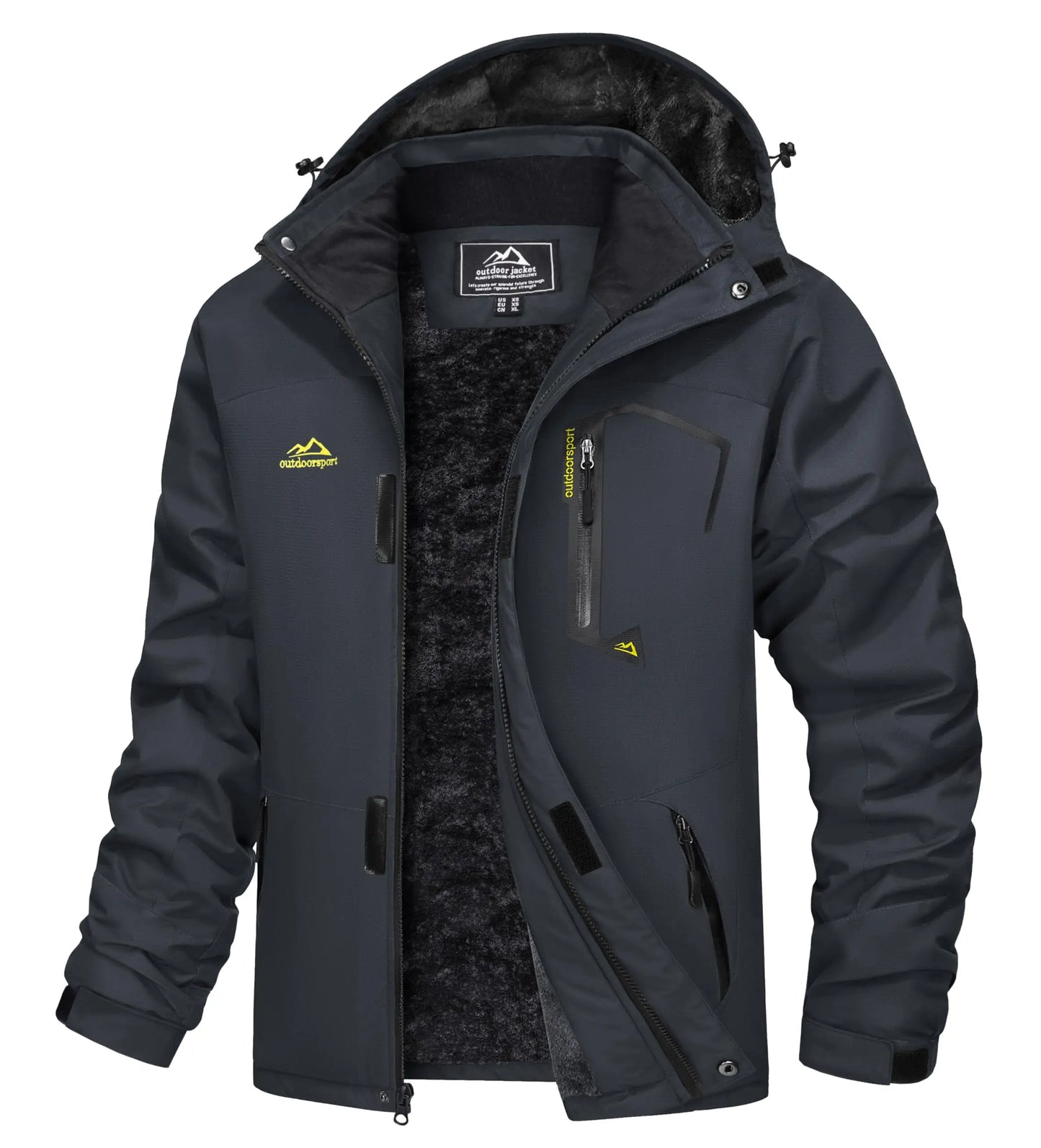 Men's Water-Resistant Ski Jacket Winter Fleece Lined/Snow Coat Warm Windproof Outdoor Jacket