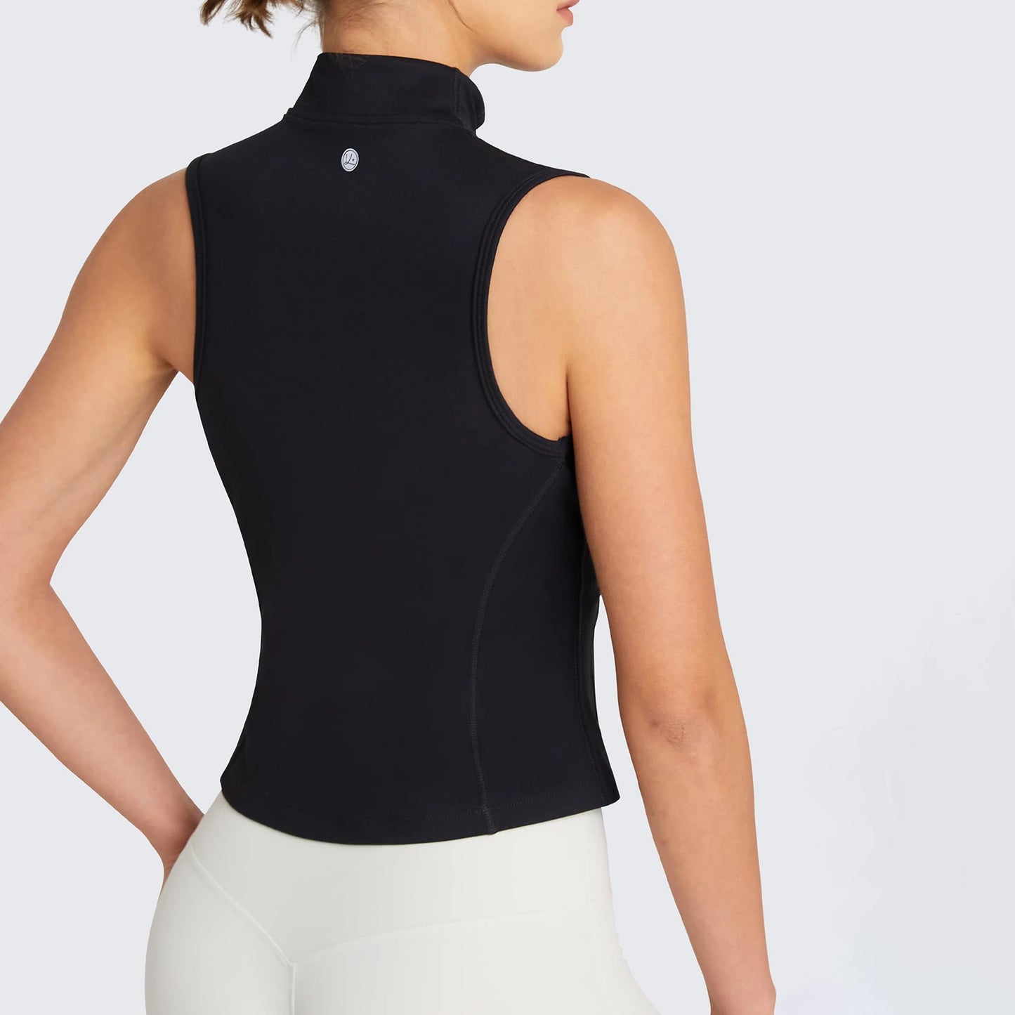 Women Workout Sleeveless Yoga Jacket Solid Zip-Up Stand Collar/Slim Athletic Running Tennis Yoga Breathable Running Tank Tops