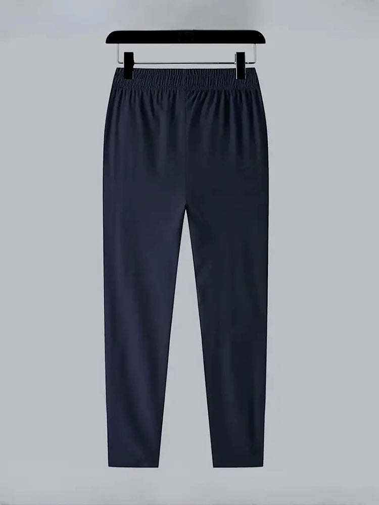 Men's Casual Straight Long Pants Stretch Elastic Waist Jogger/Classic Blue Black Gray Male Brand Trousers Plus Size