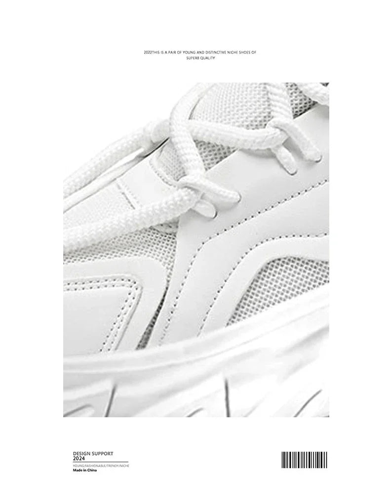 Men's Thick Sole Sport Shoes Simple Fashionable Casual Sneaker/High Quality Rubber Plastic Male Athletic Shoes Chunky Sneakers