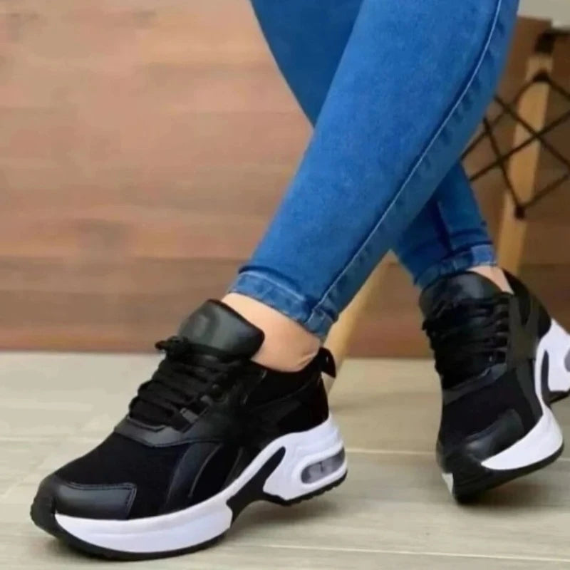 Fashion Women's Sports Shoes Spring New Casual Women's Shoes/Thick Soled Anti Slip Mesh Shoes Soft Soled Simple Flat Shoe