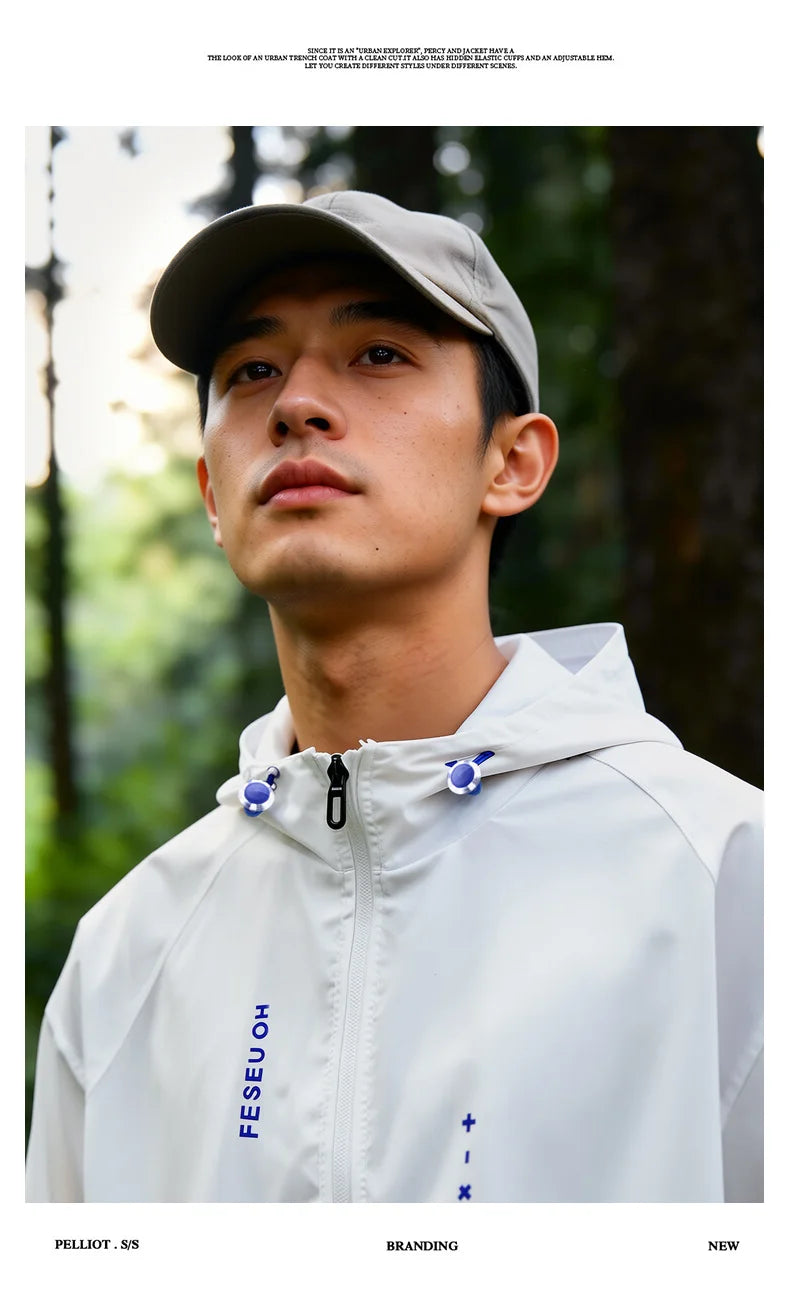 UPF50+ Ice Silk UV Sun Protection Jacket Men Outdoor Softshell/Windbreaker Hiking Camping Coats Lightweight Sunscreen Skin Coats