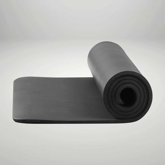 All-Purpose 12mm Thick Exercise Mat, 72x24 Inch NBR Foam/Non-Slip Yoga Mat with Carry Strap, for Home Gym, Fitness, Black