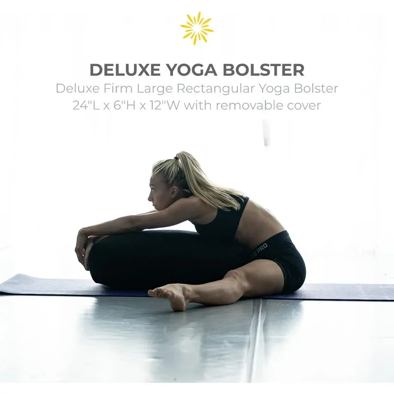 Sunshine Yoga 6-Pack Restorative Kit/1 Bolster (24"  12"  6"), 2 Blocks (4"  6" 9"),1 6ft D-Ring Strap