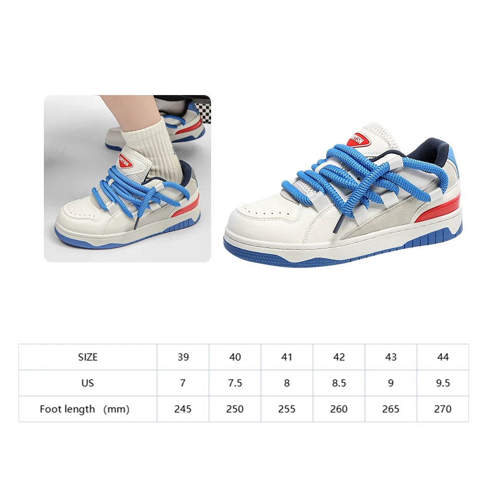 Mens Sports Sneakers Wear-Resistant PU Leather/Platform Sneakers Comfortable Lightweight for Spring Autumn