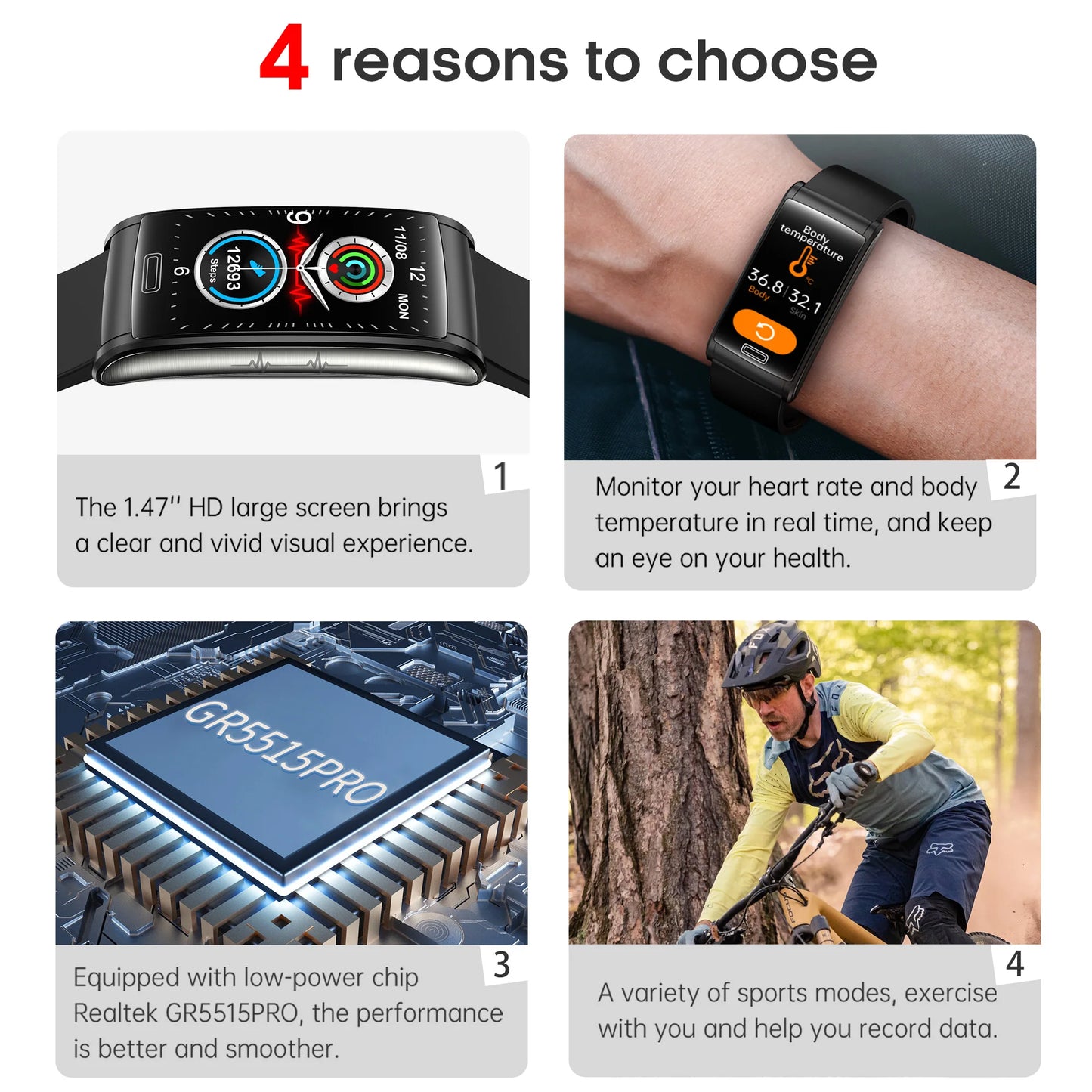 2025 New ECG+HRV Smart Watch Men Women Heart Rate/Blood Pressure Hypoxia Alarm Sleep Monitoring Fitness Sports Music Control