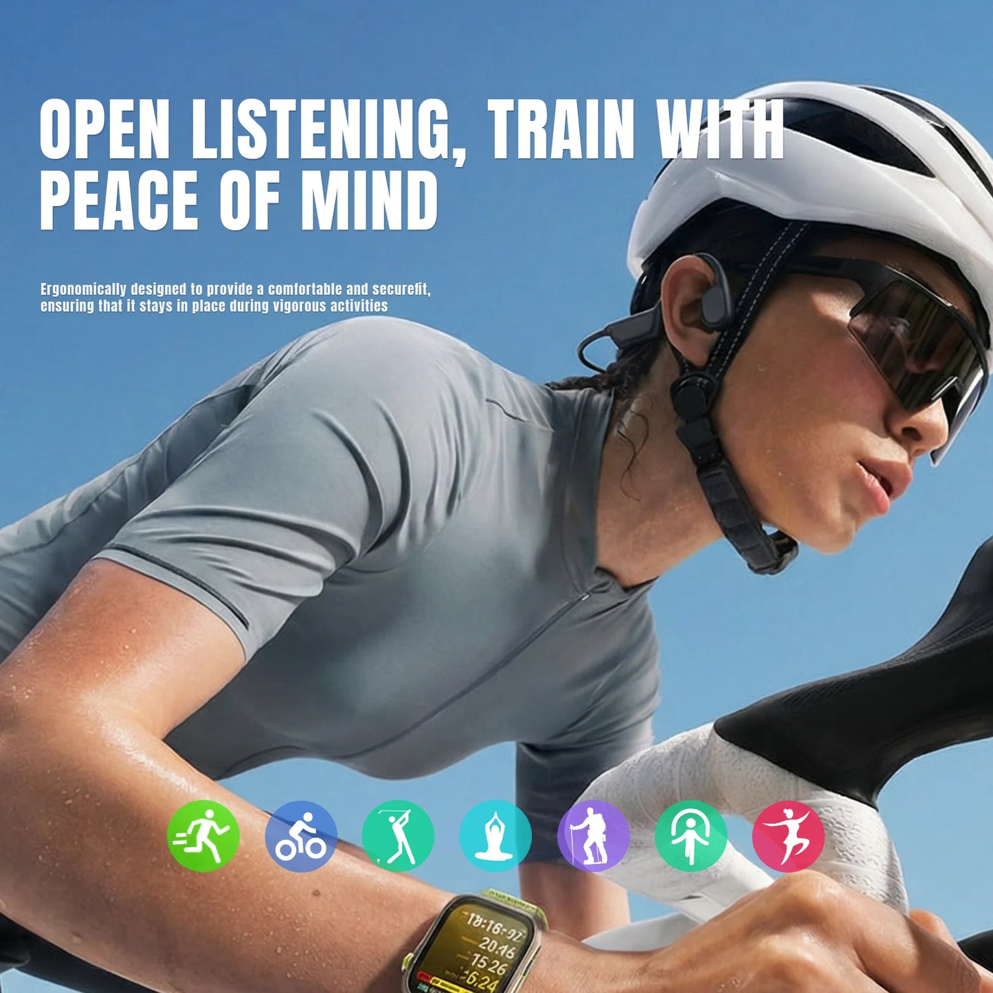 X7 Max Bone Conduction Headphones Bluetooth/6.0 IPX8 Waterproof 32G Memory Wireless Open Ear Sports Earphones