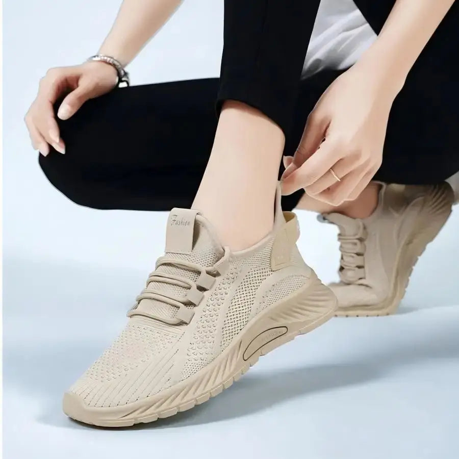 Women's Mesh Knit Running Shoes/Comfortable Non-Slip Slip-On Casual Athletic Sneakers