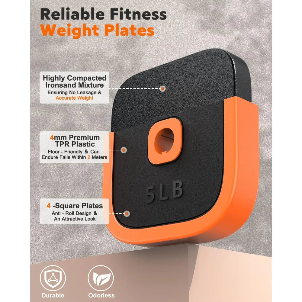 Adjustable Dumbbells Set, 45/65/85 lbs Free Weight Set with Connector/4 in1 Dumbbells Set for Home Gym Workout, Customized