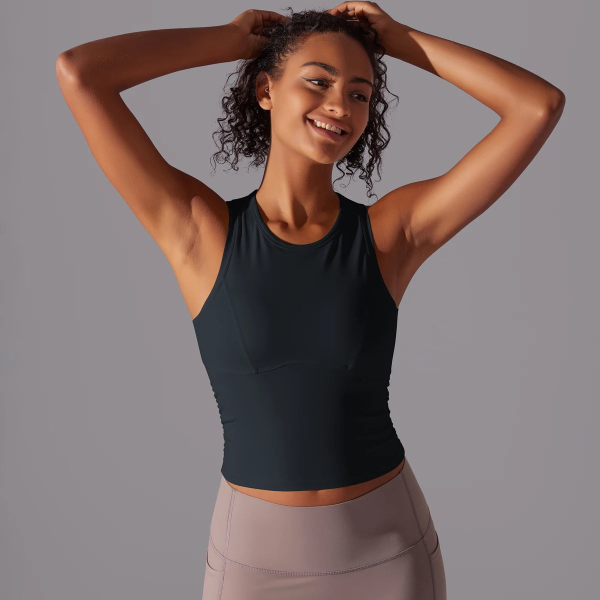 Sleeveless Yoga Vest Slim Sportswear  Stretchy Slim Sports Bra/Breathable Pleated Tank Top Quick Dry Fitness Wear Sexy Slim Top