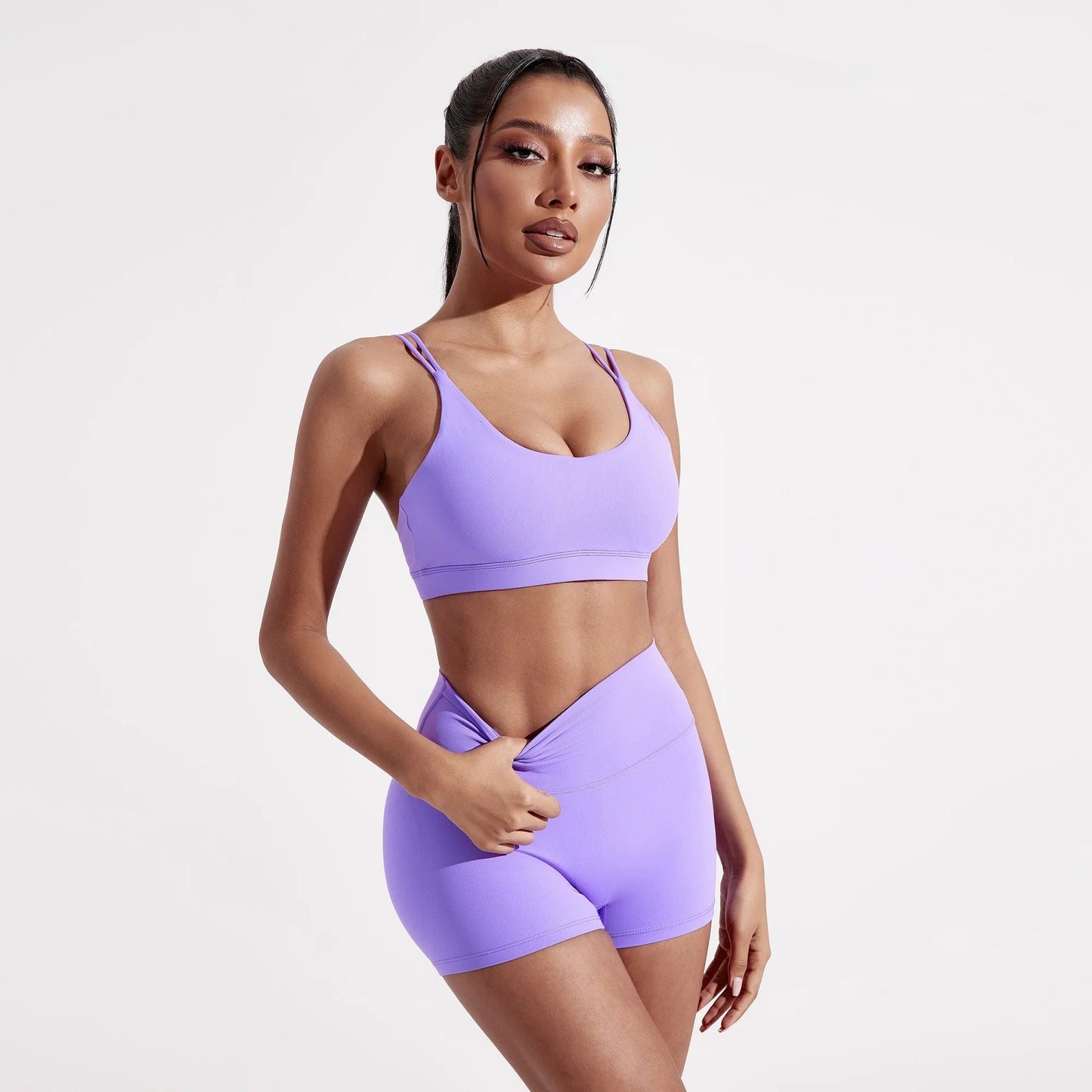 Solid Color Cross Fitness Bra Soft High Strength Women Tight Sport Top/Comprehensive Training Gym Yoga Underwear With Chest Pad