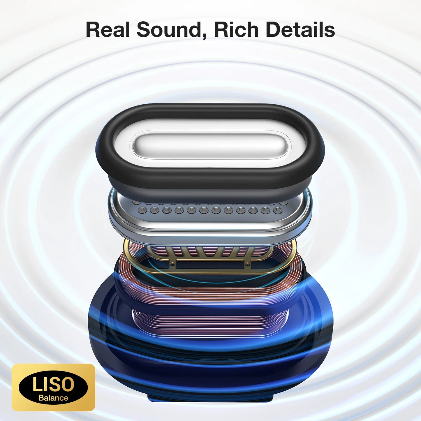 BR-CT3 Open Ear Earbuds bluetooth V5.4 Air Conduction Earhook/Enhanced Bass 4 Mics Clear Calls App Control 28H Earphones