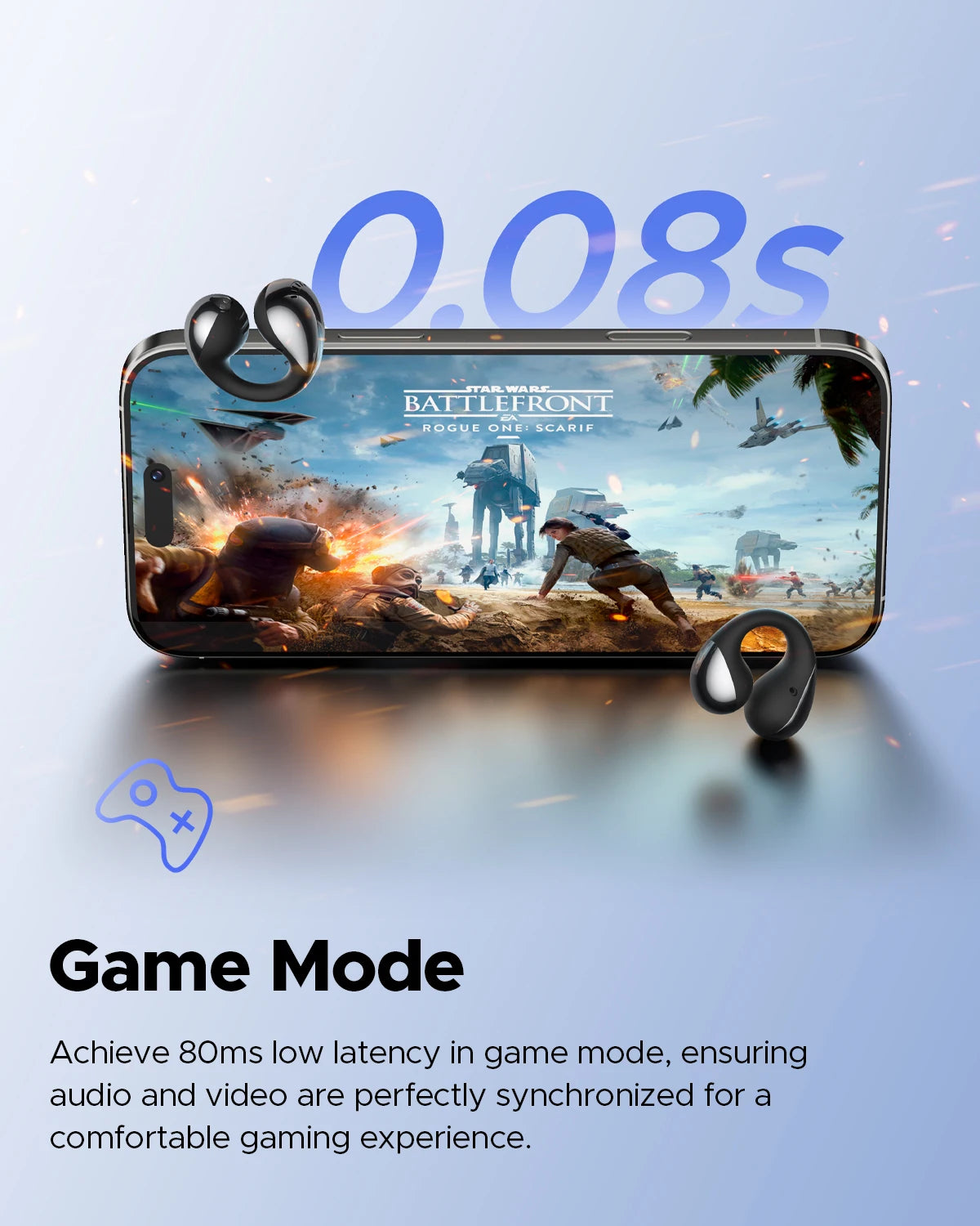 SoundPEATS PearlClip Pro Bluetooth 5.4 Opean-Ear Earbuds/Wireless Earphones Multipoint Connection Clip on Headphones