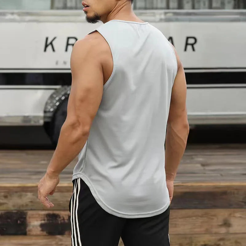 Men Fitness Tank Top Quick Dry Sweat Wicking Breathable/Running Training Slim Summer Sleeveless T-shirt