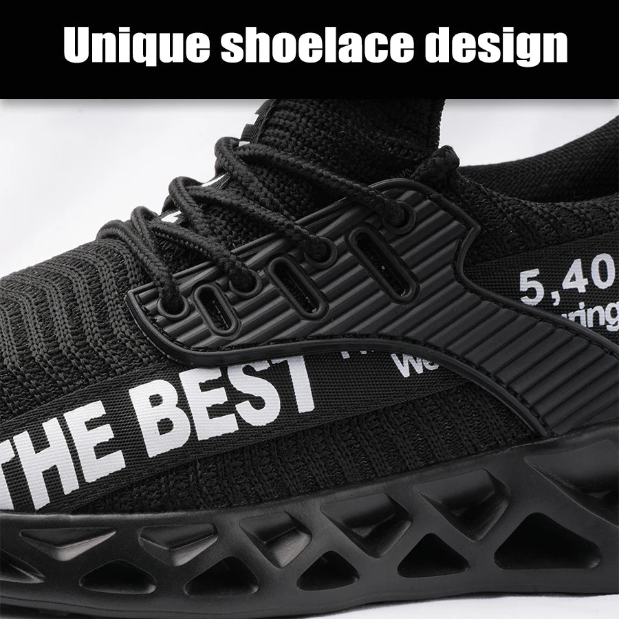 Steel Toe Work Safety Sneakers for Men Lightweight/Anti-Smash Anti-Puncture Protective Shoes