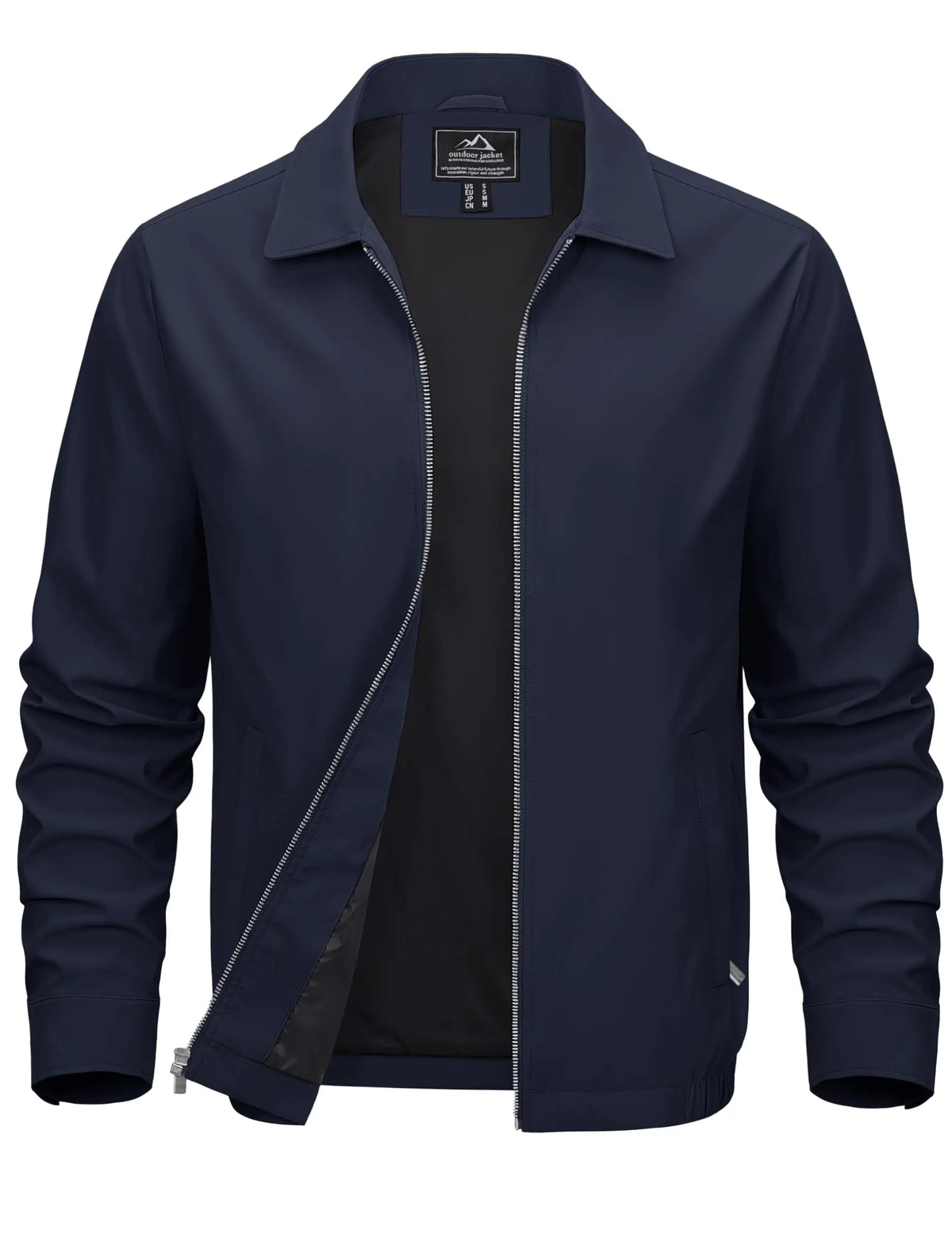 Men's Lightweight Windbreaker Jacket Full Zip Casual Jacket/Water-Repellent Coat with Zip Pockets Golf Work Outdoor