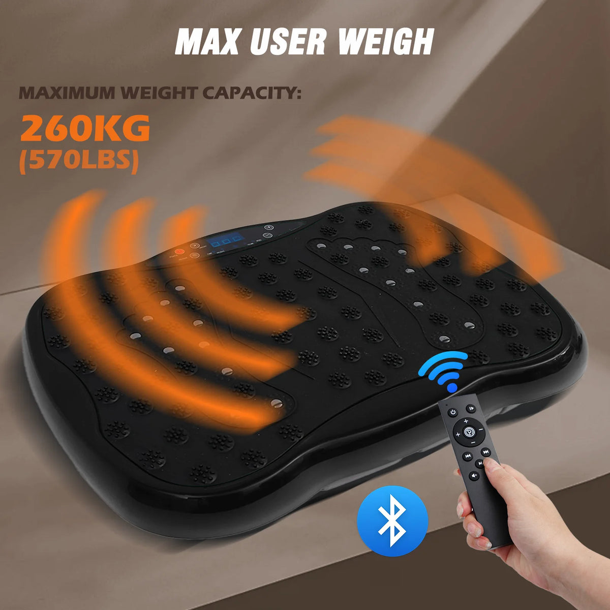 Full-Body Vibration Platform Exercise Machine Training Equipment/Vibrate Fitness Workout Resistance Bands Remote Control BT