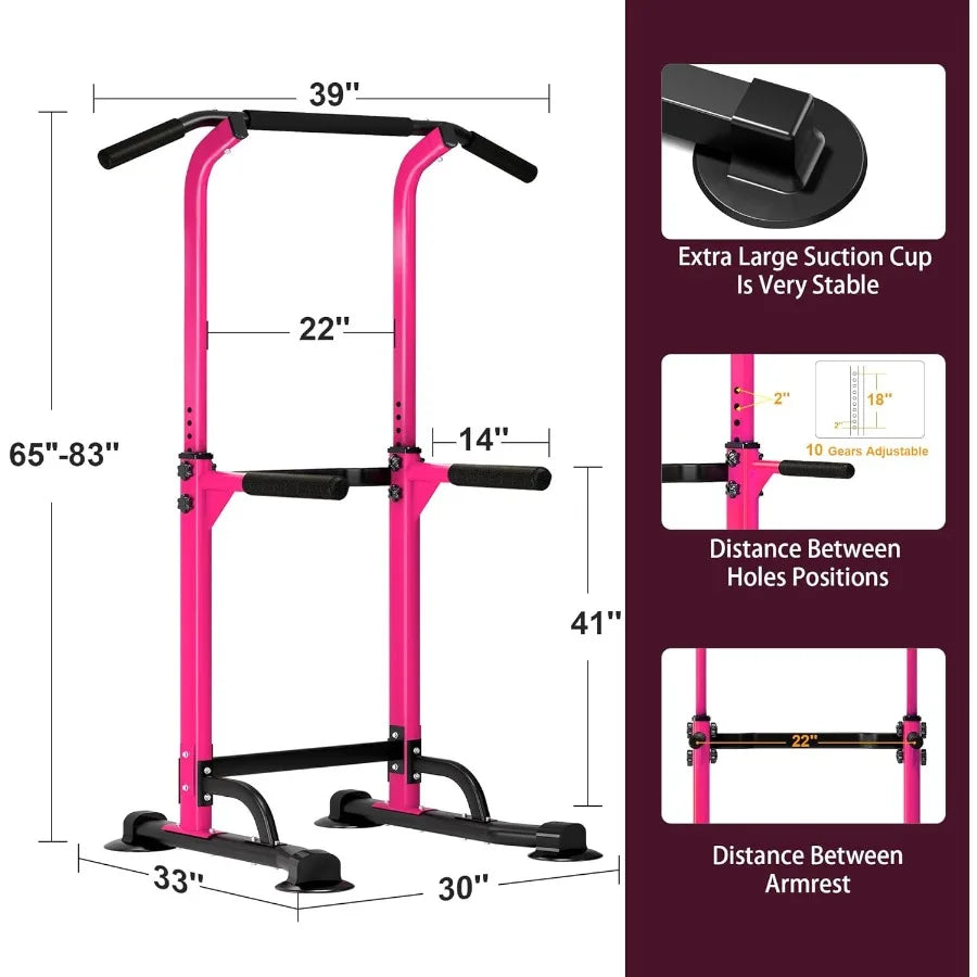 Power Tower Pull Up Dip Station Multi-Function Fitness Equipment/for Strength Training Adjustable Height Dip Stand for Home Gym