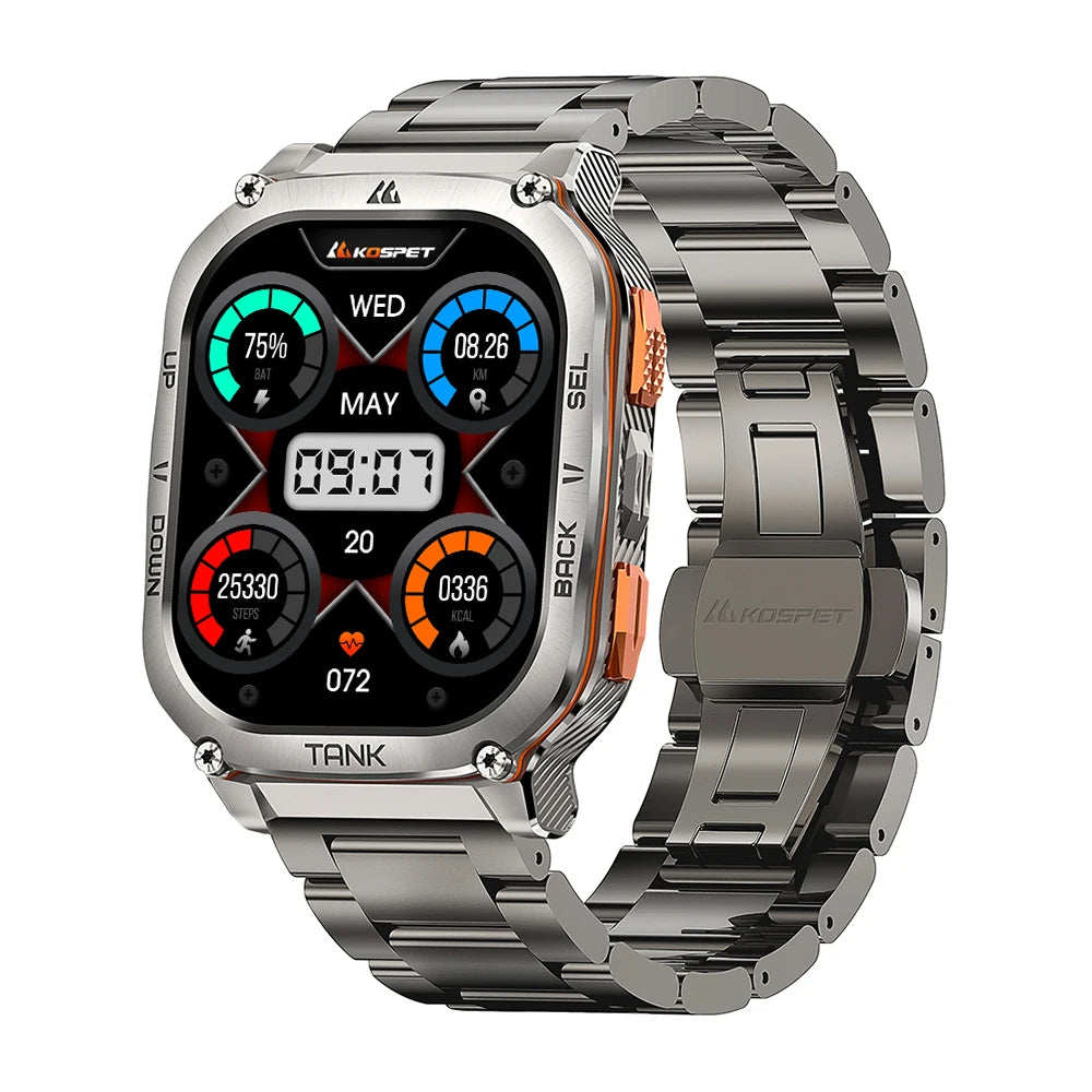 New KOSPET TANK M3 Ultra GPS Smartwatch For Men Waterproof/5ATM AMOLED AOD 480mAh Digital Bluetooth Call Men's Watches