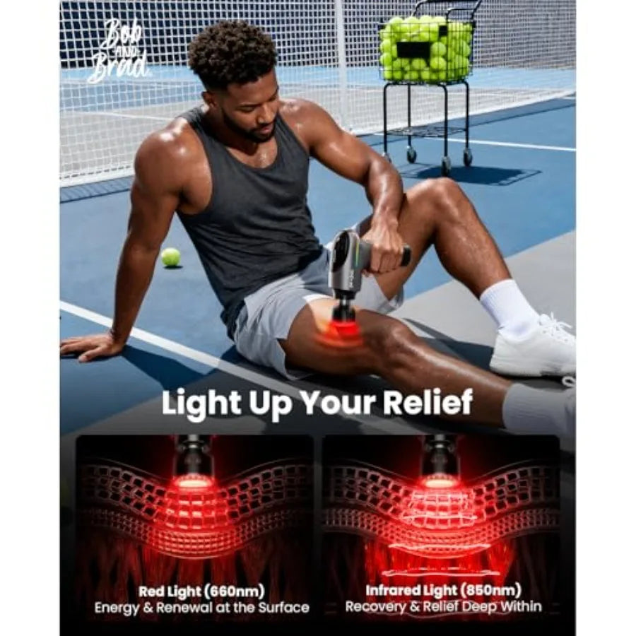 A2 Ultra Massage Gun with Red Light Infrared Heat Head FSA Eligible/HSA Eligible Pro Percussion Massage Gun Deep Tissue