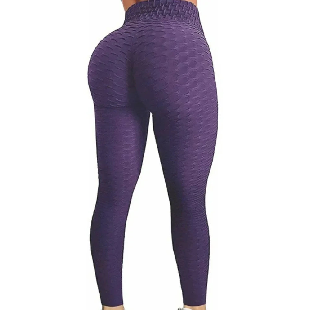 Women High Waist Bubble Leggings Seamless Yoga Leggings/High Elastic Hip Lifting Gym Training Running Slim Fashion Pants