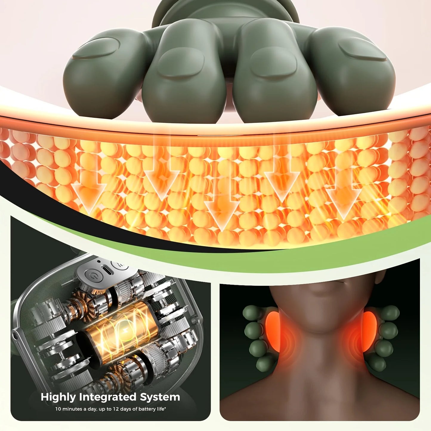 Shoulder and neck massager massage knead/and apply heat to muscles to relieve muscle soreness