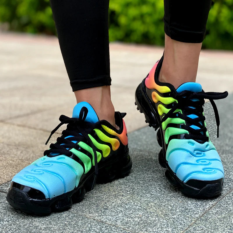 New Candy Color Men Transparent Bottom Sneakers/Running Shoes Women Hiking Shoes Couple Autumn Rainbow Sports Shoes