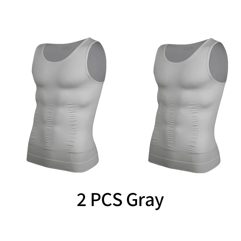Men Compression Vest Sleeveless Shapewear Slimming Body Shaper/Shirt Gym Workout Corset Tummy Control Tank Top Abs Abdomen