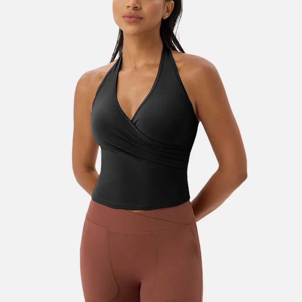 Summer Women's Sports Yoga Vest Halter Neck Gym Sports Bra/Sexy Yoga Fitness Tank Top Slim-fit Quick-dry Sports Running Vest