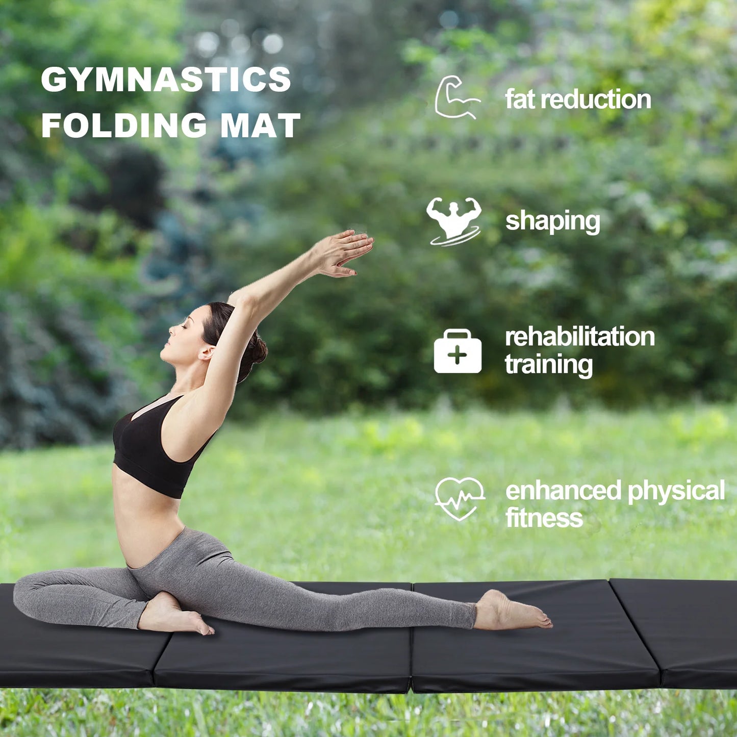 Gymnastics Home Gym Protective Flooring For Yoga Sports Exercise/4-Fold Folding Mat With Carrying Handles