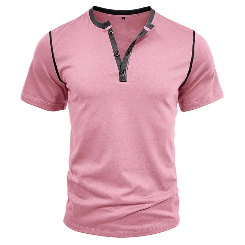 Men s Lightweight V-Neck T-Shirts Breathable  Fit Solid Color/Short Sleeve Casual Tops Summer Fashion Tee Shirt