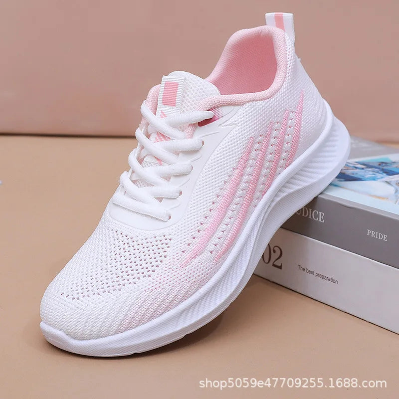 Women's Lightweight Running Shoes Summer Breathable Lace-Up/Gym Walking Training  Cushioned Sole Non Slip Fatigue Relief Casual