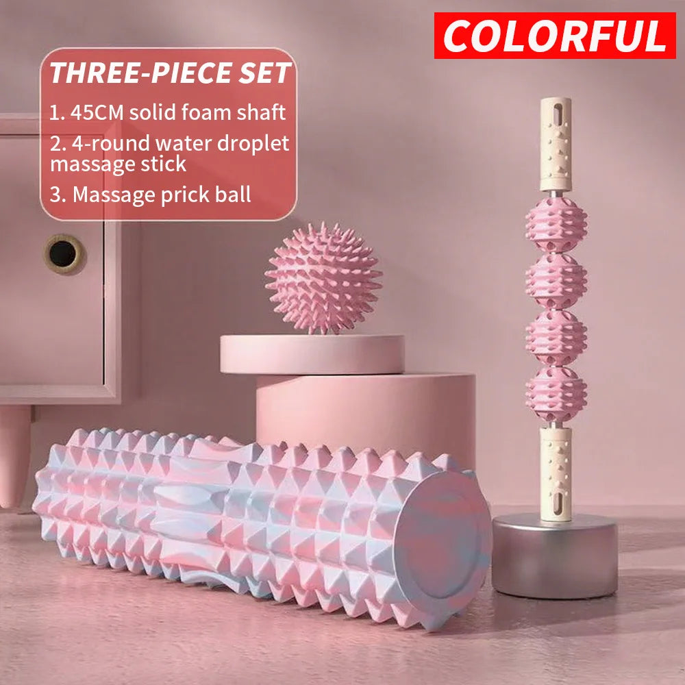 [Three piece massage set] Massage prick ball massage roller/foam massage roller shaft Yoga Equipment