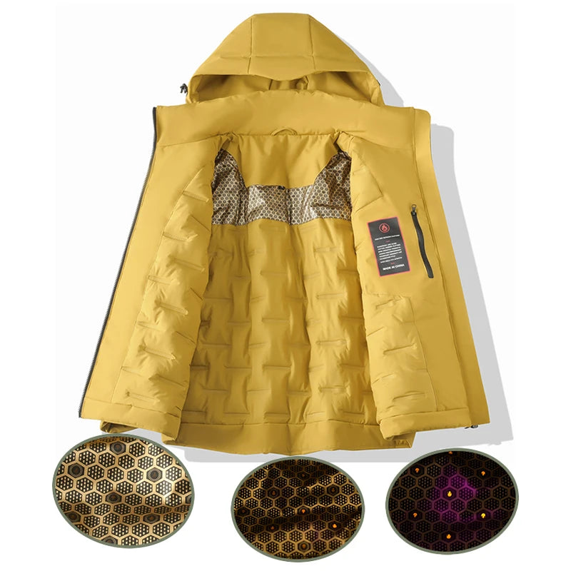 JNLN Unisex Waterproof Fleece Jackets Winter Windproof Thermal Windbreaker/Men Hiking Camping Skiing Climbing Raincoat