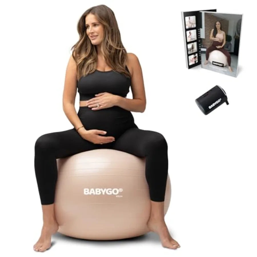 BABYGO Birthing Ball Pregnancy Yoga Labor Exercise Ball Book Set/Trimester Targeting Maternity Physio Birth Recovery Plan