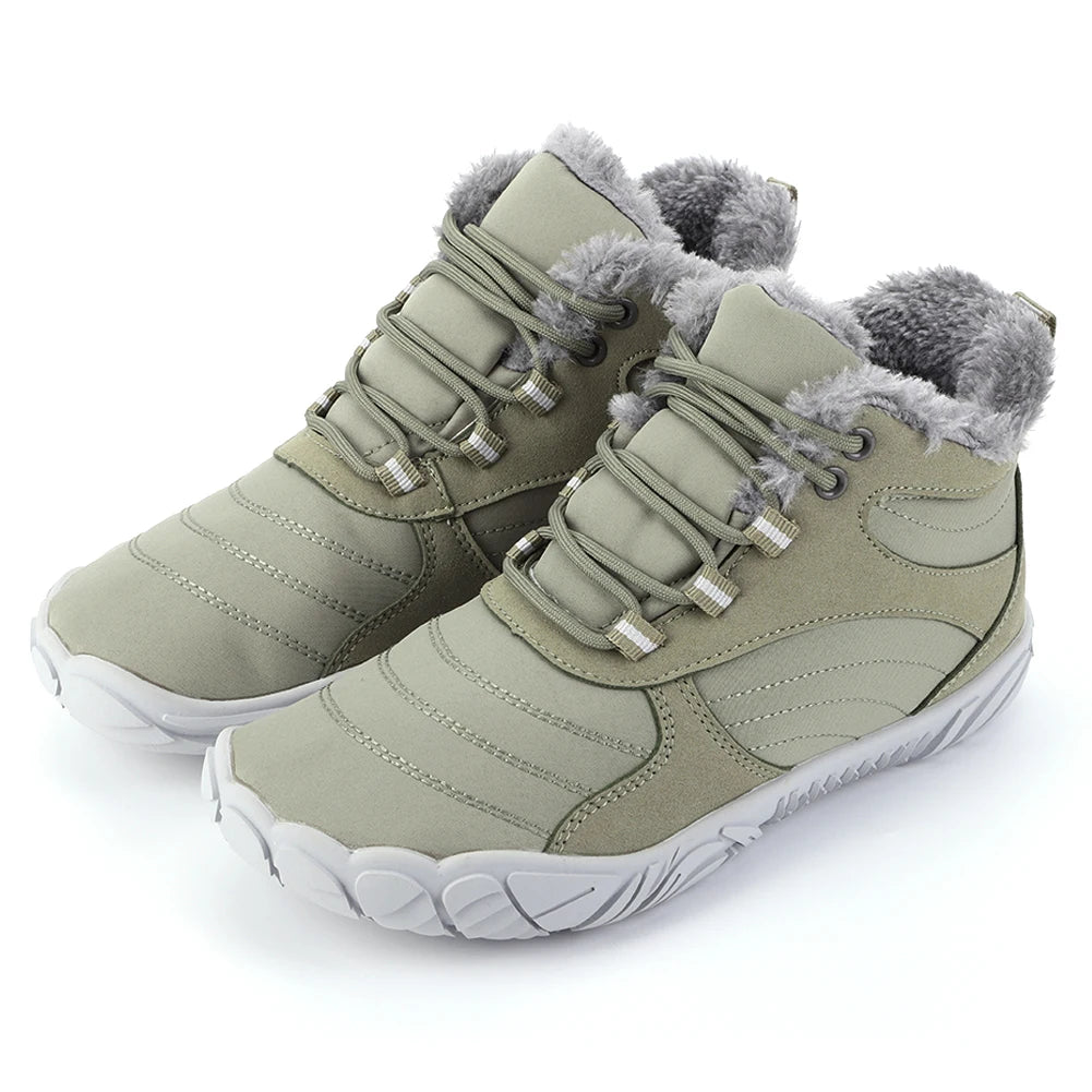 Winter Plush Boots Warm Fur Shoes Non Slip Wide Toe/Barefoot Shoes Waterproof Outdoor Trekking Shoes for Hiking Walking