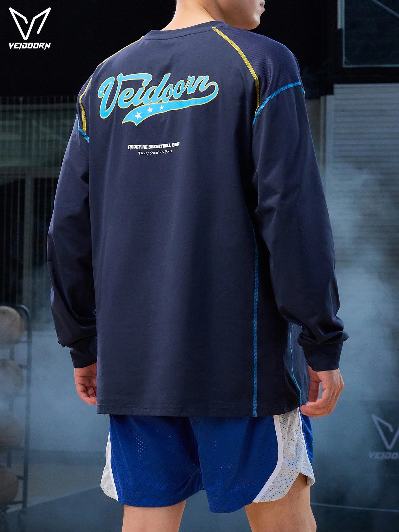 Veidoorn Men's Long Sleeve Workout Shirts Athletic Running/Base player Top for Gym Training Moisture Wicking Thermal Sportswear