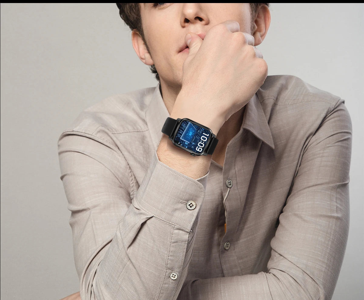 LIGE New Smart Watch 1.85''HD Screen Men Watches 3D Dial Bluetooth Call/Sport Fitness Tracker Men Smartwatch With LED Flashlight