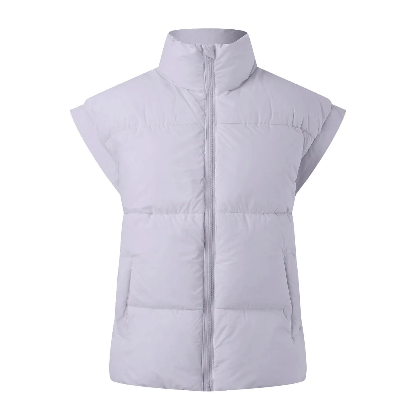 Women Winter Oversized Vest Lightweight/Stand Collar Flysleeve Insulated Padded Puffy Jacket