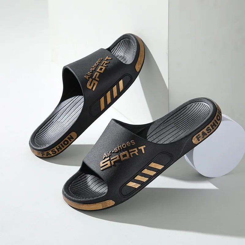 Fashion Men's Slippers PVC Soft Sole Non-slip Slides Casual/Outdoor Flip Flops Home Slippers New