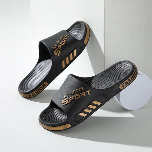 Fashion Men's Slippers PVC Soft Sole Non-slip Slides Casual/Outdoor Flip Flops Home Slippers New