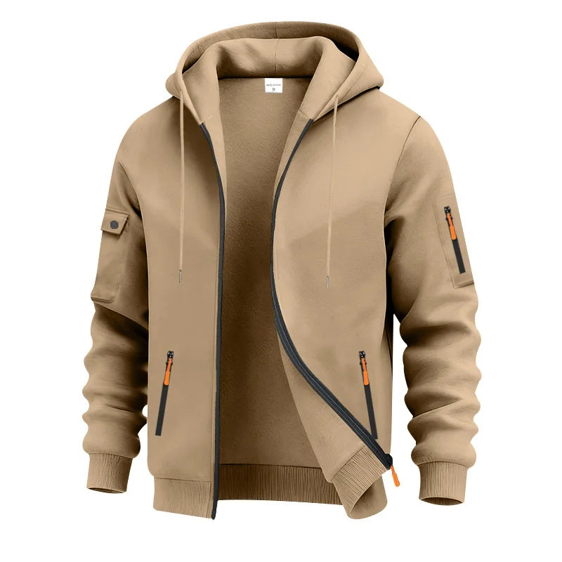 Men's Lightweight Insulated Winter Jacket With Hood Casual Windproof/Zipper Collar Jacket, Golf Windproof Hooded Jacket