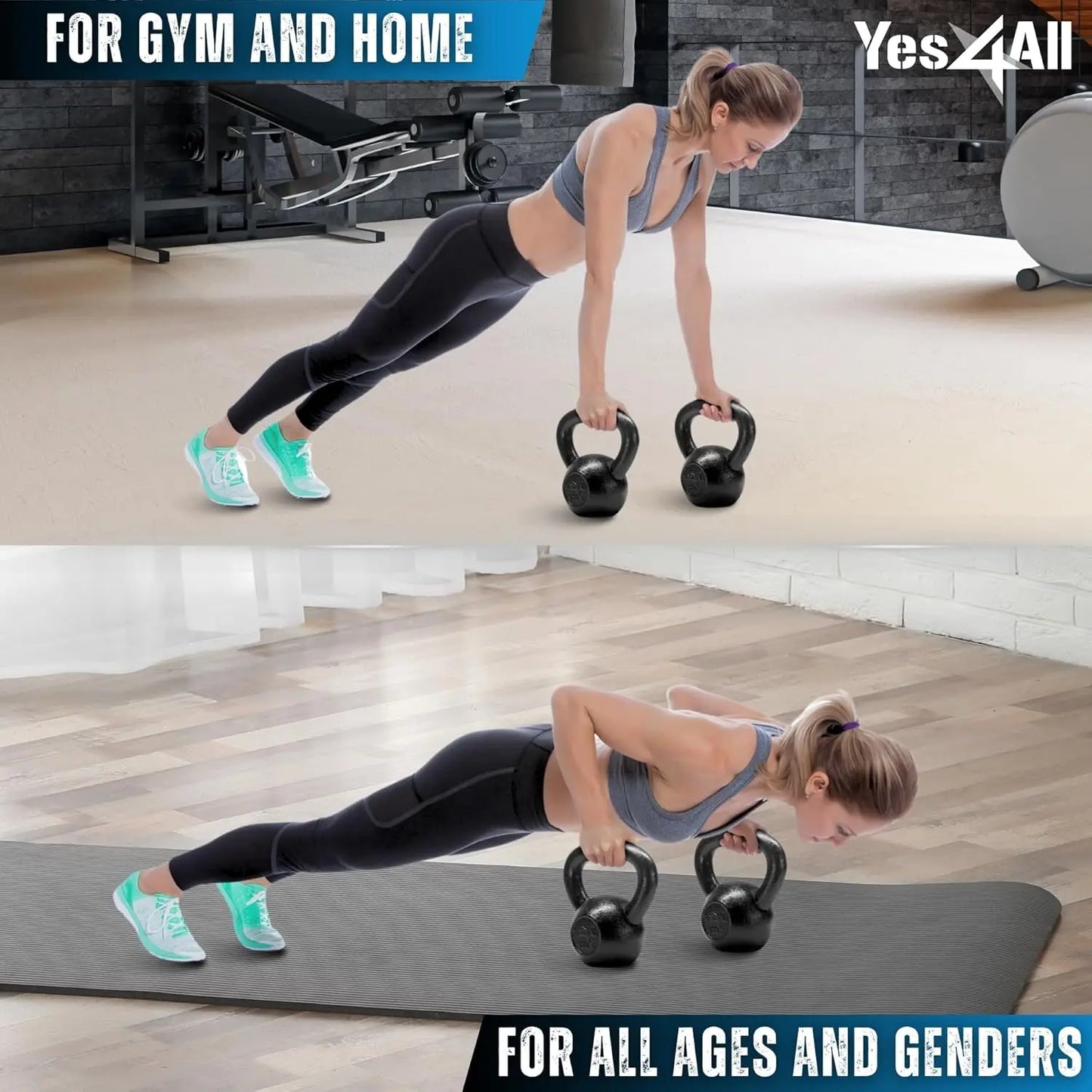 Cast Iron Kettlebell for Full Body Workout/Strength Training 5-80 Lb Set, Durable Fitness Equipment