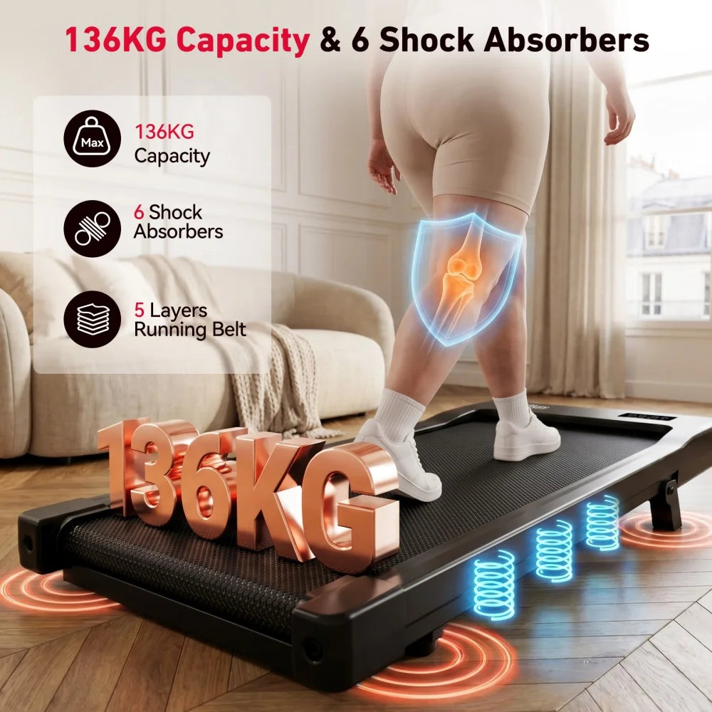 Walking Pad Under Desk Treadmill 2 in 1 Portable Treadmill/with Remote Control LED Display 2.5HP Walking pad for Home Gym