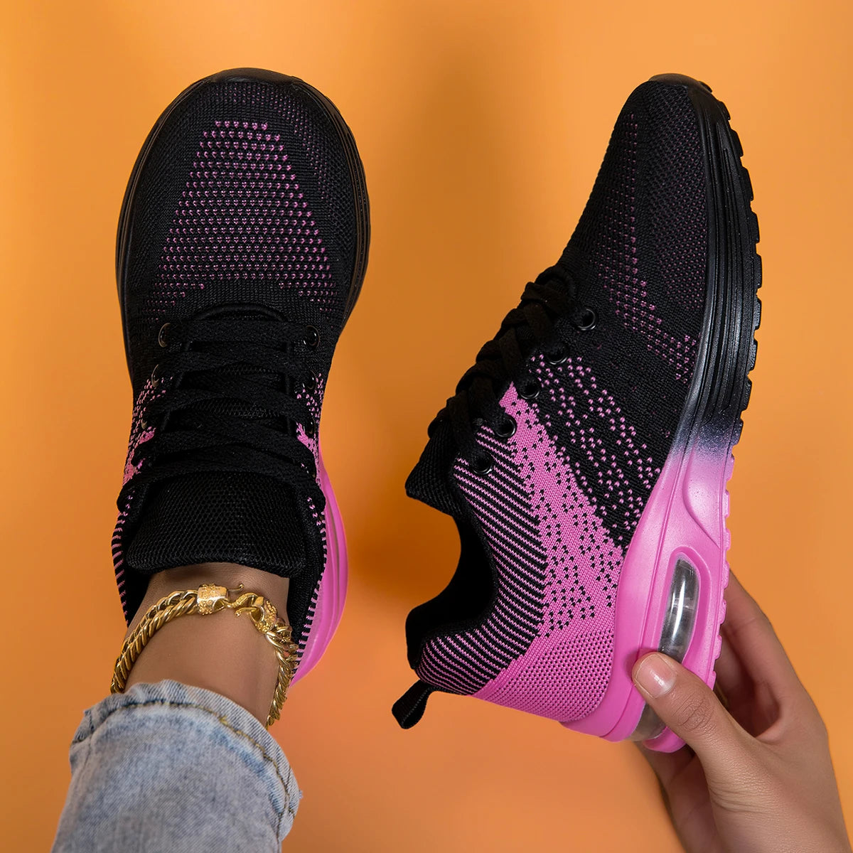 Women's running shoes, lightweight mesh breathable and comfortable/flat soft tennis shoes blade sports shoes for women