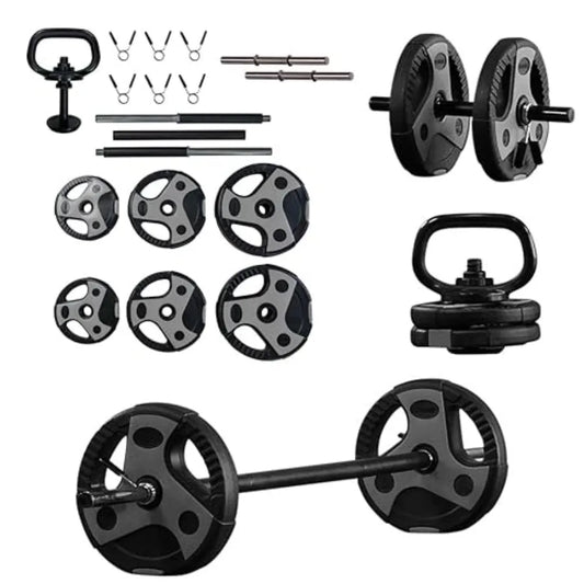 Adjustable Weight Set for Home Gym Steel/Barbell Curl Bar or Multi-Use Options Black Design