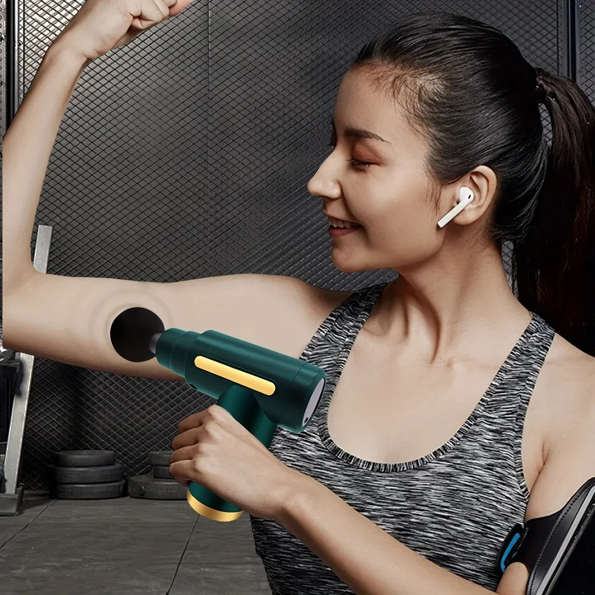 Portable digital fascia gun, convenient electric massager/LED display screen with six adjustable levels,silent and long-lasting